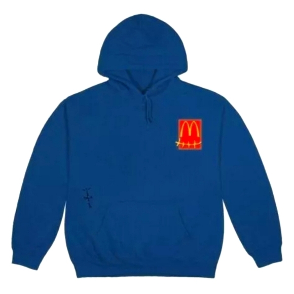 Cactus Jack by Travis Scott Authentic Sticker Hoodie 'Legion Blue' size M - Picture 2 of 6